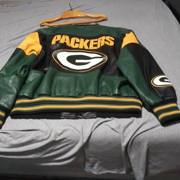 Green bay packer leather coat G111 and carl banks - Picture 3 of 6